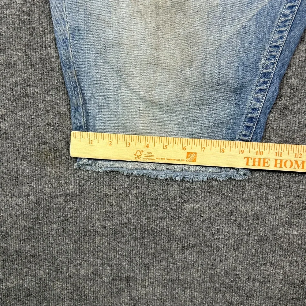 True Religion Ricky Relaxed Straight Denim Shorts‎ Men's Blue Frayed Hem - W45